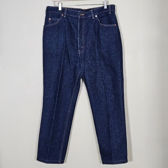 Levi's 619 VTG Jeans Mens 38x30 (27) Dark Blue Orange Tab Straight Rigid Denim
